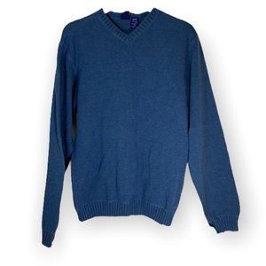 Men’s blue V-neck sweater